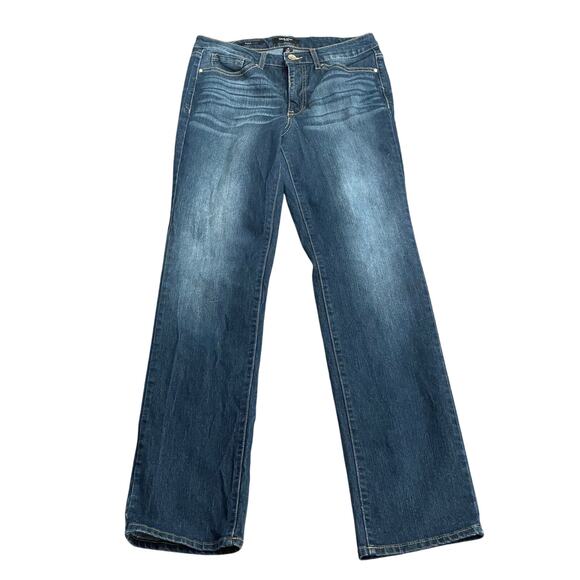 Nine West ladies bootcut jean 10 embellished blue stone pockets - Picture 1 of 11